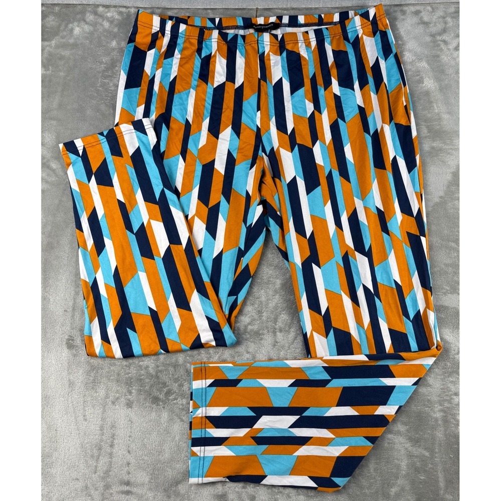 Ashley Stewart Leggings Womens 22/24 Geometric Abstract Orange Blue EUC